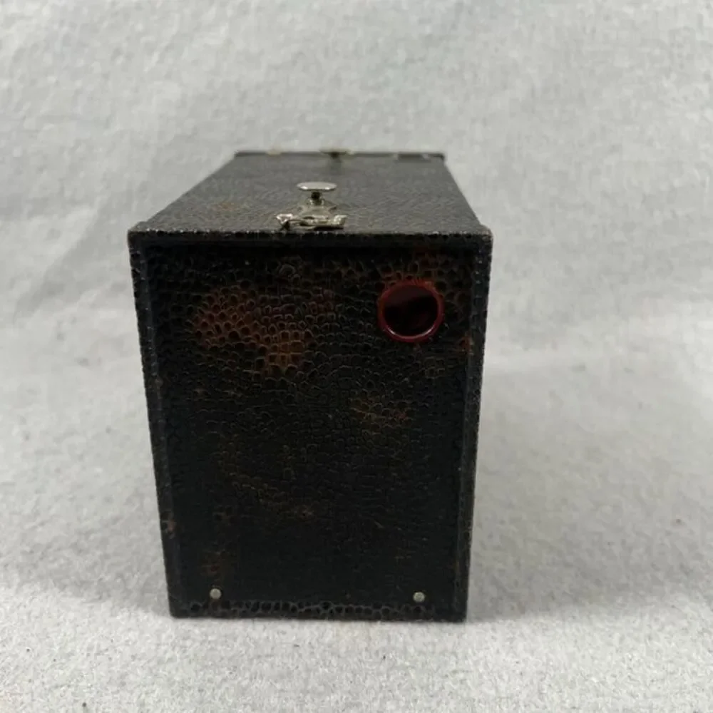 Vintage Antique Film Box Camera Unbranded‎ UNTESTED Black Leather look 1900's